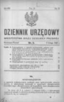 Dziennik Urzędowy Ministerstwa Byłej Dzielnicy Pruskiej 1921.02.03 R.2 Nr5