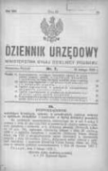 Dziennik Urzędowy Ministerstwa Byłej Dzielnicy Pruskiej 1921.02.12 R.2 Nr7