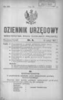 Dziennik Urzędowy Ministerstwa Byłej Dzielnicy Pruskiej 1921.02.21 R.2 Nr8