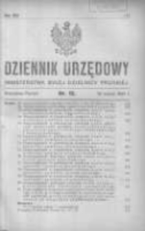 Dziennik Urzędowy Ministerstwa Byłej Dzielnicy Pruskiej 1921.03.15 R.2 Nr12