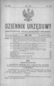 Dziennik Urzędowy Ministerstwa Byłej Dzielnicy Pruskiej 1921.12.15 R.2 Nr33