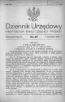 Dziennik Urzędowy Ministerstwa Byłej Dzielnicy Pruskiej 1920.06.01 R.1 Nr27