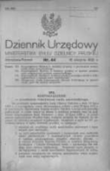 Dziennik Urzędowy Ministerstwa Byłej Dzielnicy Pruskiej 1920.08.12 R.1 Nr44