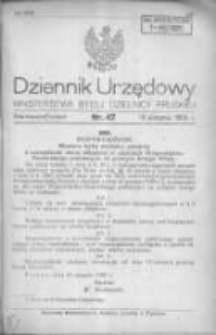 Dziennik Urzędowy Ministerstwa Byłej Dzielnicy Pruskiej 1920.08.19 R.1 Nr47