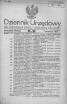 Dziennik Urzędowy Ministerstwa Byłej Dzielnicy Pruskiej 1920.09.07 R.1 Nr52