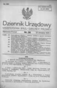 Dziennik Urzędowy Ministerstwa Byłej Dzielnicy Pruskiej 1920.09.22 R.1 Nr56
