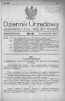 Dziennik Urzędowy Ministerstwa Byłej Dzielnicy Pruskiej 1920.10.07 R.1 Nr61