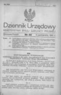 Dziennik Urzędowy Ministerstwa Byłej Dzielnicy Pruskiej 1920.10.14 R.1 Nr64
