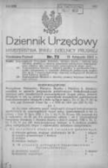 Dziennik Urzędowy Ministerstwa Byłej Dzielnicy Pruskiej 1920.11.13 R.1 Nr72