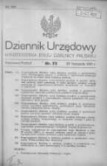 Dziennik Urzędowy Ministerstwa Byłej Dzielnicy Pruskiej 1920.11.26 R.1 Nr75