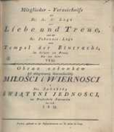 Mitgliederverzeichniss der Deputirten Alt Schottischen Loge Liebe und Treue, und der St. Johannis-Loge zum der Tempel Eintracht im Orient zu Posen f&uuml;r das Jahr 5822/23