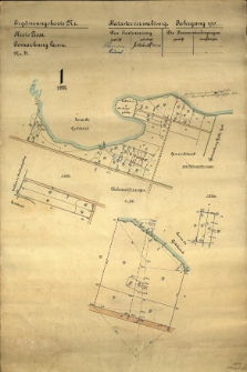Erg&auml;nzungskarte Nr Kreis Lissa, Gemarkung Laune, Nr 71. Katasterverwaltung. Den Kartenauszug [...] gefertigt Gottschalk 12. 08. 1909
