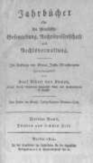 Jahrb&uuml;cher f&uuml;r die Preussische Gesetzgebung, Rechtswissenschaft und Rechtsverwaltung. 1814 Bd.3