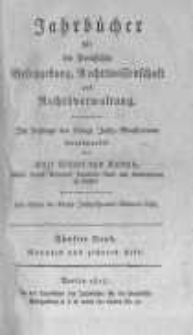 Jahrb&uuml;cher f&uuml;r die Preussische Gesetzgebung, Rechtswissenschaft und Rechtsverwaltung. 1815 Bd.5