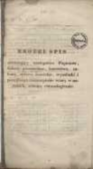 Kr&oacute;tki spis zawierający następstwa papież&oacute;w, Sobory powszechne, kacerstwa, zakony, ustawy kościelne, wynalazki i początkowe zaszczepienie wiary w narodach, zebrany chronologicznie