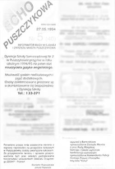 Echo Puszczykowa 1994.05.27 Nr5(40)