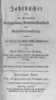 Jahrb&uuml;cher f&uuml;r die Preussische Gesetzgebung, Rechtswissenschaft und Rechtsverwaltung. 1820 Bd.15