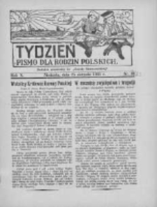 Tydzień: pismo dla rodzin polskich: dodatek niedzielny do "Gazety Szamotulskiej" 1935.08.25 R.10 Nr32