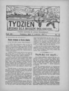 Tydzień: pismo dla rodzin polskich: dodatek niedzielny do "Gazety Szamotulskiej" 1937.04.11 R.12 Nr15