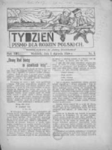 Tydzień: pismo dla rodzin polskich: dodatek niedzielny do "Gazety Szamotulskiej" 1938.01.01 R.13 Nr1