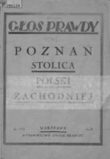 Głos prawdy: Poznań stolica Polski zachodniej
