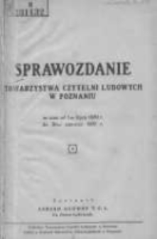 Sprawozdanie Towarzystwa Czytelni Ludowych w Poznaniu za czas od 1-go lipca 1930r. do 30-go czerwca 1931r.