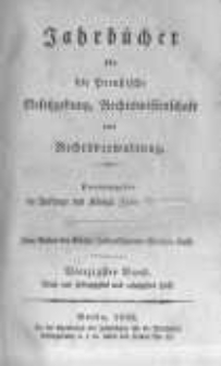 Jahrb&uuml;cher f&uuml;r die Preussische Gesetzgebung, Rechtswissenschaft und Rechtsverwaltung. 1832 Bd.40
