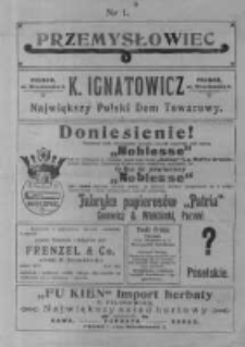 Przemysłowiec. 1904.10.01 R.2 nr1