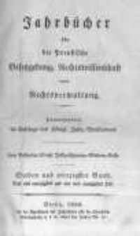 Jahrb&uuml;cher f&uuml;r die Preussische Gesetzgebung, Rechtswissenschaft und Rechtsverwaltung. 1836 Bd.47