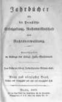 Jahrbücher für die Preussische Gesetzgebung, Rechtswissenschaft und Rechtsverwaltung. 1837 Bd.49