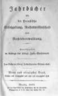 Jahrb&uuml;cher f&uuml;r die Preussische Gesetzgebung, Rechtswissenschaft und Rechtsverwaltung. 1837 Bd.49
