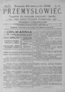 Przemysłowiec. 1906.11.24 R.4 nr47