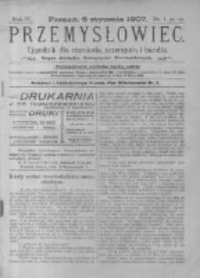 Przemysłowiec. 1907.01.05 R.4 nr1