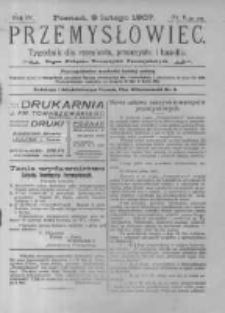 Przemysłowiec. 1907.02.09 R.4 nr6