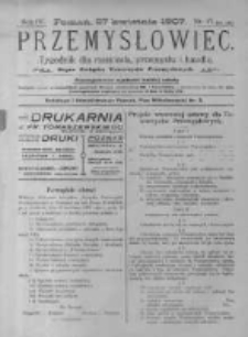 Przemysłowiec. 1907.04.27 R.4 nr17