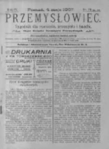 Przemysłowiec. 1907.05.04 R.4 nr18