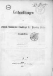 Verhandlungen des zehnten Provinzial-Landtages der Provinz Posen im Jahre 1854
