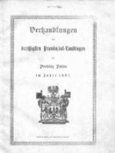 Verhandlungen des dreisigsten Provinzial-Landtages der Provinz Posen im Jahre 1897
