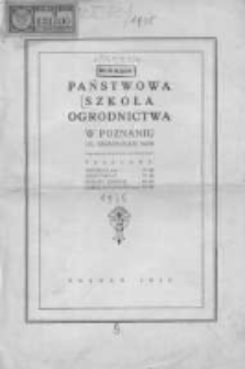 Państwowa Szkoła Ogrodnicza w Poznaniu 1935