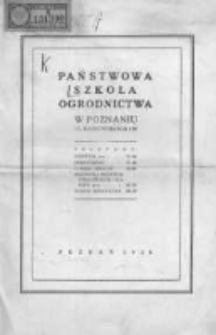 Państwowa Szkoła Ogrodnicza w Poznaniu 1938