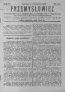 Przemysłowiec. 1908.09.05 R.5 nr36
