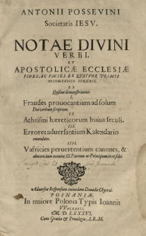 Notae Divini verbi et Apostolicae Ecclesiae fides ac facies ex quatuor primis oecumenicis synodis [...] Adversus responsum cuiusdam Davidis Chytraei.