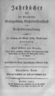 Jahrb&uuml;cher f&uuml;r die Preussische Gesetzgebung, Rechtswissenschaft und Rechtsverwaltung. 1821 Bd.18