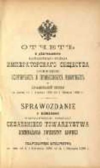 Sprawozdanie z działalności Warszawskiego Oddziału Cesarskiego Towarzystwa Rozmnażania Zwierzyny Łownej i Prawidłowego Myśliwstwa za czas od d. 1 Kwietnia 1895 do d. 1 Stycznia 1896 r.