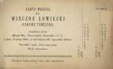 Karta wejścia na wiecz&oacute;r łowiecki (zabawę taneczną)