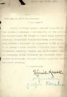 Pismo do Sekretarjatu Klubu Myśliwskiego w Warszawie