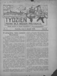 Tydzień: pismo dla rodzin polskich: dodatek niedzielny do "Gazety Szamotulskiej" i "Gazety Międzychodzkiej" 1926.01.03 R.2 Nr1