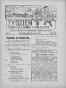 Tydzień: pismo dla rodzin polskich: dodatek niedzielny do "Gazety Szamotulskiej" i "Gazety Międzychodzkiej" 1927.02.13 R.3 Nr6