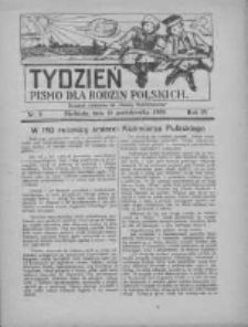 Tydzień: pismo dla rodzin polskich: dodatek niedzielny do "Gazety Szamotulskiej" 1929.10.13 R.4 Nr2