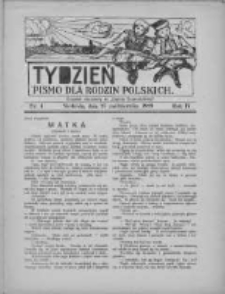 Tydzień: pismo dla rodzin polskich: dodatek niedzielny do "Gazety Szamotulskiej" 1929.10.27 R.4 Nr4
